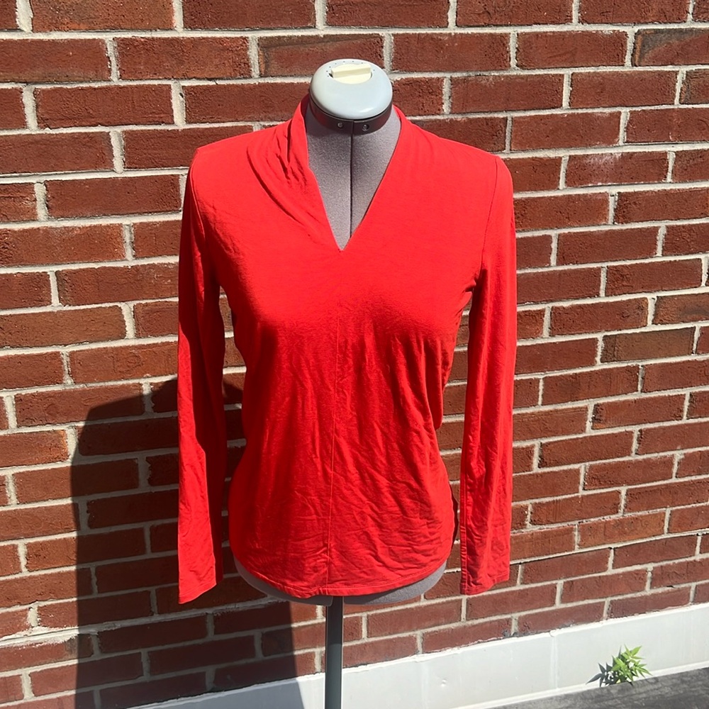 NWT Red long sleeve top- double layered front